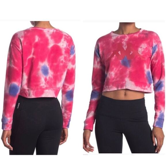 KAPPA Active Tie Dye Barbie Galz Cropped Sweatshirt Sm NWT - Picture 3 of 13